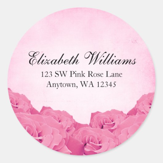  Roze Roze Adres Label Sticker (Voorkant)