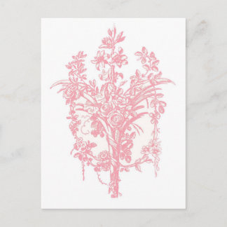 Roze roze afbeelding briefkaart