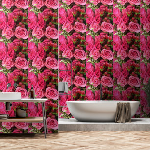 Roze Roze Afbeelding Gedrukte Wandaccenten Behande Behang