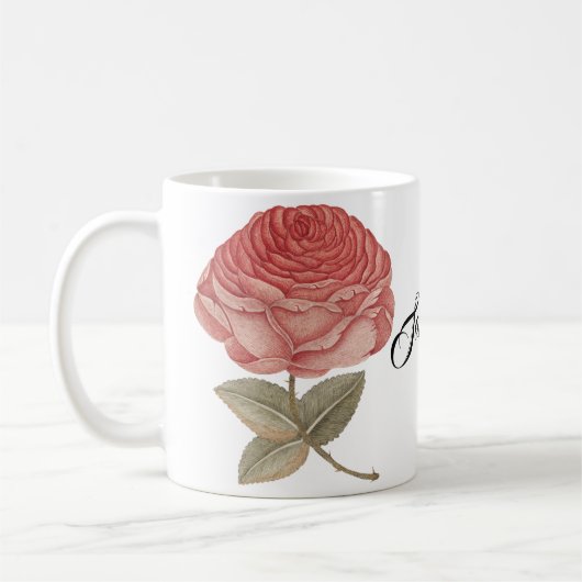 roze roze afbeelding koffiemok (Links)