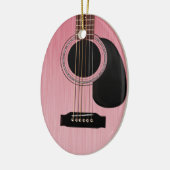 Roze roze akoestische gitaar keramisch ornament (Links)
