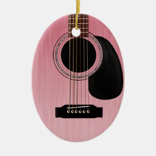 Roze roze akoestische gitaar keramisch ornament