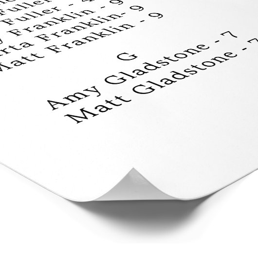 Roze roze alfabetische zoete 16-zittingsgrafiek poster (Hoek)