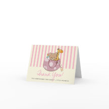 Roze Roze Baby Dieren Baby Shower Bedankt