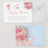 Roze roze Baby shower Display Shower Tea Party Informatiekaartje (Voorkant / Achterkant)