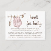 Roze, roze baby shower omhullingskaarten informatiekaartje (Voorkant)