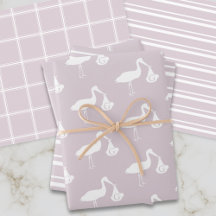 Roze Roze Baby Shower Ooievaar Levering Monogram