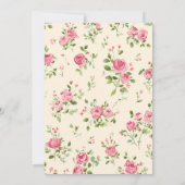 Roze Roze Baby Shower Uitnodiging (Achterkant)