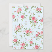 Roze Roze Baby shower Uitnodiging (Achterkant)