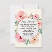 Roze Roze Baby shower Uitnodiging (Voorkant)