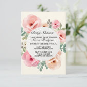 Roze Roze Baby shower Uitnodiging (Staand voorkant)