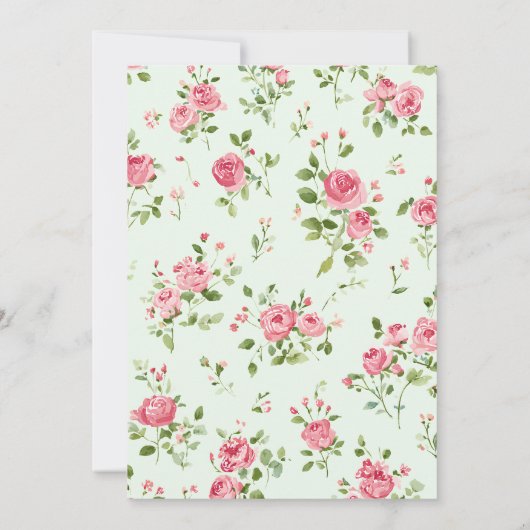 Roze Roze Baby shower Uitnodiging (Achterkant)