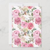 Roze Roze Baby shower Uitnodiging (Achterkant)