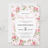 Roze Roze Baby shower Uitnodiging (Voorkant)