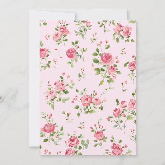 Roze Roze Baby shower Uitnodiging (Achterkant)