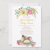  roze roze Baby shower voor het roosterpaard Kaart (Voorkant)