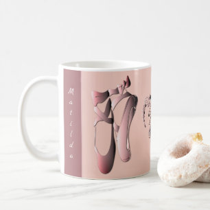 Roze Roze ballet tenschoenen met monogram Koffiemok