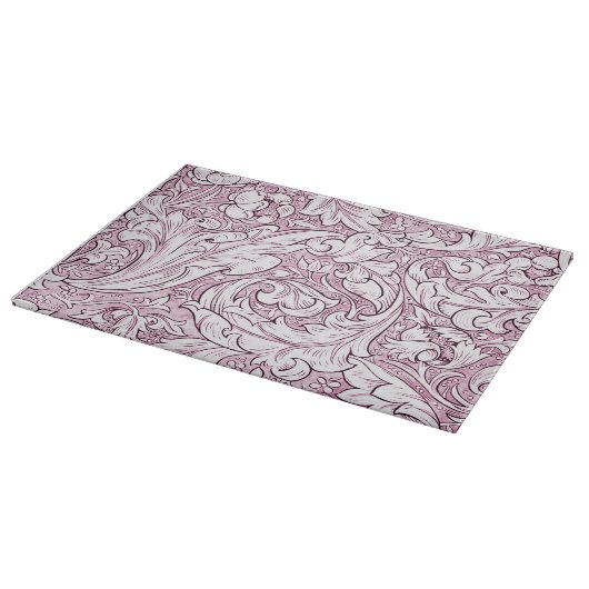 Roze Roze Barok Weelderig Blad Snijplank (Hoek)
