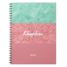 Roze roze batik en blauwe Waterverf naam en jaar