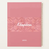 Roze roze batik en blauwe Waterverf naam en jaar Planner (Achterkant)