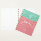 Roze roze batik en blauwe Waterverf naam en jaar Planner (Display)