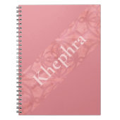 Roze roze batik met naam notitieboek (Voorkant)