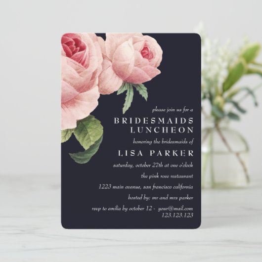  roze roze blauwe bruidsbruid nodeloos huwelijk kaart (Staand voorkant)