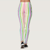 Roze Roze Blauwe Gele Witte Pastel Kleuren Leggings (Achterkant)