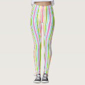 Roze Roze Blauwe Gele Witte Pastel Kleuren Leggings (Voorkant)