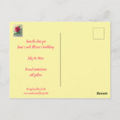 Roze roze blauwe lint Sparen de datum Briefkaarten (Achterkant)