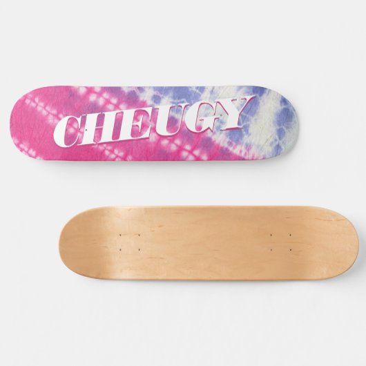 Roze roze blauwe tinkleurstof skateboard (Horizontaal)