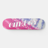 Roze roze blauwe tinkleurstof skateboard (Horizontaal)