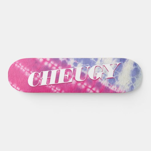 Roze roze blauwe tinkleurstof skateboard (Horizontaal)
