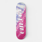 Roze roze blauwe tinkleurstof skateboard (Voorkant)
