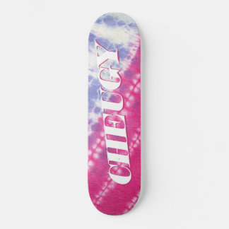 Roze roze blauwe tinkleurstof skateboard