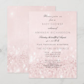 Roze roze bleekpasta Glitter Girl Baby shower Kaart (Voorkant / Achterkant)