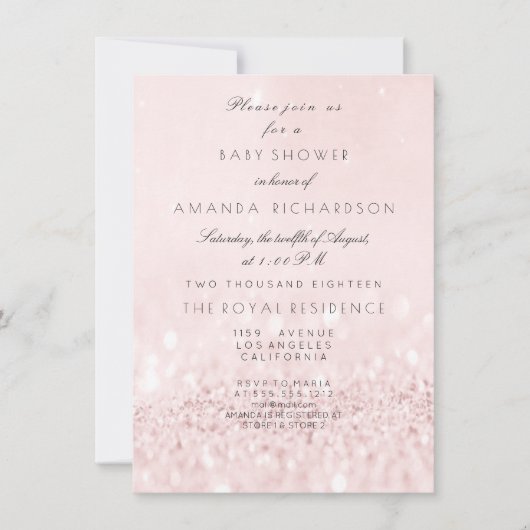 Roze roze bleekpasta Glitter Girl Baby shower Kaart (Voorkant)