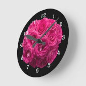 Roze roze bloem Bouquet wandklok (Hoek)