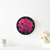 Roze roze bloem Bouquet wandklok (Huis)