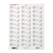 Roze Roze Bloem Bruiloft Retouradres Label (Full Sheet)