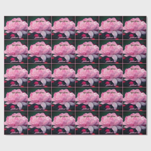 Roze Roze Bloem Gepersonaliseerd Cadeaupapier (Vlak)