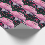 Roze Roze Bloem Gepersonaliseerd Cadeaupapier (Hoek)