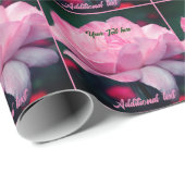 Roze Roze Bloem Gepersonaliseerd Cadeaupapier (Rol Hoek)