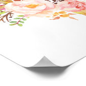 Roze Roze Bloem Gouden Frame Zitplaatskaart Poster (Hoek)