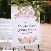 Roze Roze Bloem Gouden Tiara Quinceanera Welkom