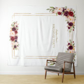 Roze Roze Bloem Gouden Verjaardag Fotohokje Wandkleed (In Situ (horizontaal))