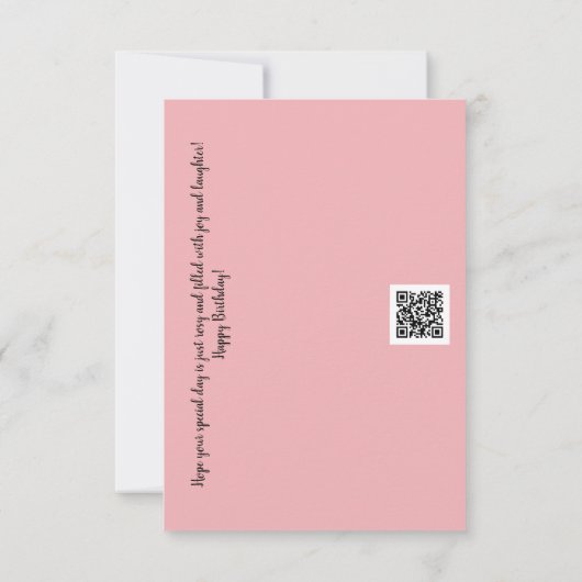 Roze roze bloem Kaart (Achterkant)