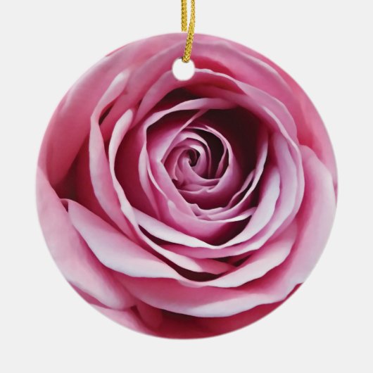 Roze roze bloem keramisch ornament (Voorkant)