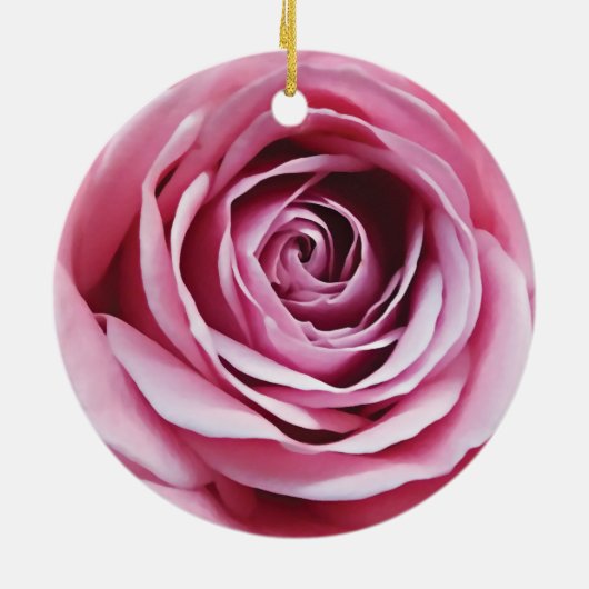 Roze roze bloem keramisch ornament (Achterkant)