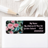 Roze roze bloem-labels voor het retouradres etiket (Insitu)